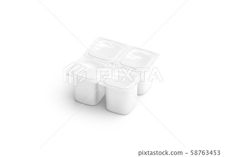 Download Blank 4 Pack White Yogurt Box Mockup Side View Stock Illustration 58763453 Pixta