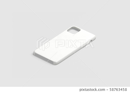 Blank white phone case mockup, isolated on gray 58763458