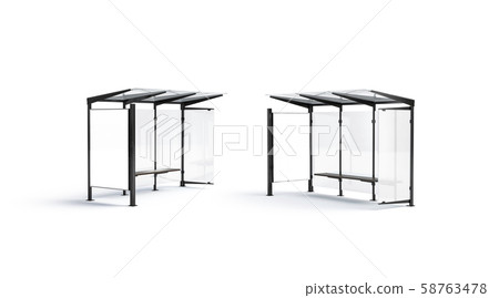 Blsnk white affiche on bus-stop mock up, side view Blsnk white affiche on bus-stop mock up, side view 58763478