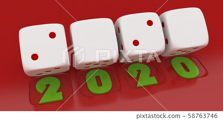 2020 Merry Christmas and Happy New Year ,3d render 58763746