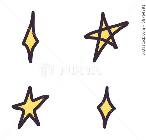 Doodle stars set for celebration decoration... - Stock Illustration ...