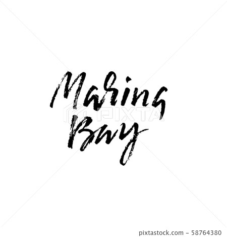 Marina bay lettering. Modern brush lettering.... - Stock Illustration ...