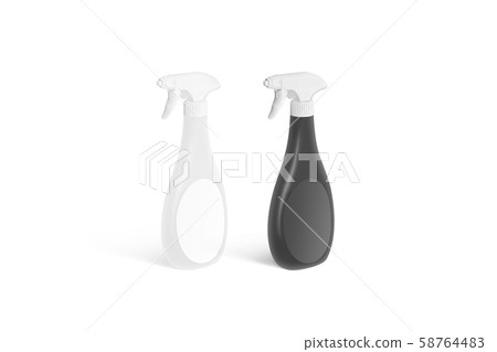 Blank black and white spray bottle mock up isolated, Blank black and white spray bottle mock up isolated, 58764483