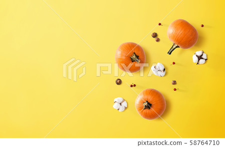 Autumn theme with orange pumpkins 58764710