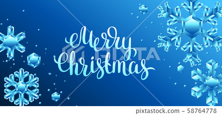 Card with crystal snowflakes. Card with crystal snowflakes. 58764778