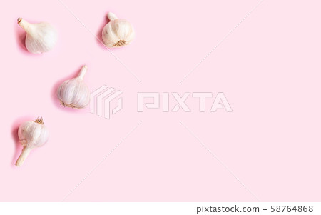 Flat lay composition with garlic on light Flat lay composition with garlic on light 58764868