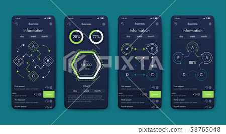 Different UI, UX, GUI screens and flat web icons 58765048