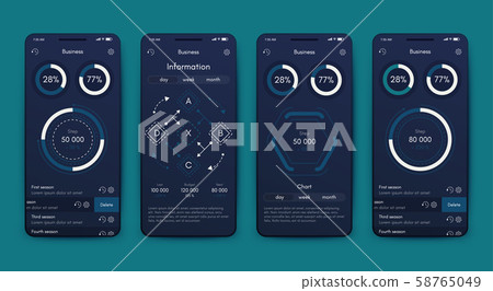 Different UI, UX, GUI screens and flat web icons 58765049
