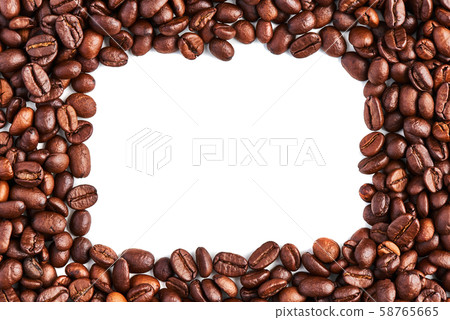 Coffee beans isolated on a white background. Coffee beans isolated on a white background. 58765665