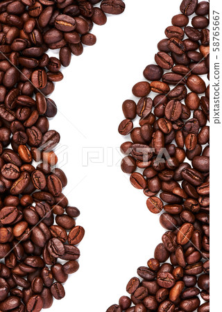 Coffee beans isolated on a white background. Coffee beans isolated on a white background. 58765667