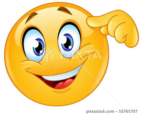 pointing to forehead emoticon 58765707