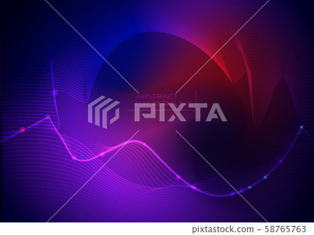 Vector illustration abstract wavy, wave, line and blurred gradient mesh in bright color background. Dynamic minimal wave line composition design in A4 size, layout for wallpaper, flyer, poster, banner 58765763