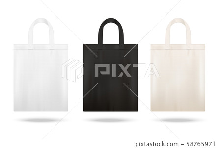 Reusable shopping tote bag mockup set with different fabric colors Reusable shopping tote bag mockup set with different fabric colors 58765971