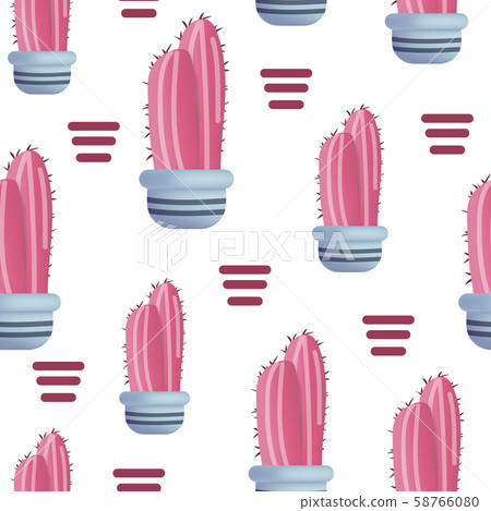 Vector seamless pattern with cactus vector Vector seamless pattern with cactus vector 58766080