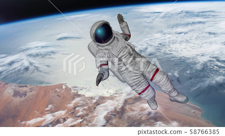 The astronaut hits planet Earth. The astronaut hits planet Earth. 58766385