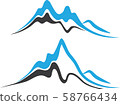 Mountains with Steep Peaks Logo 58766434