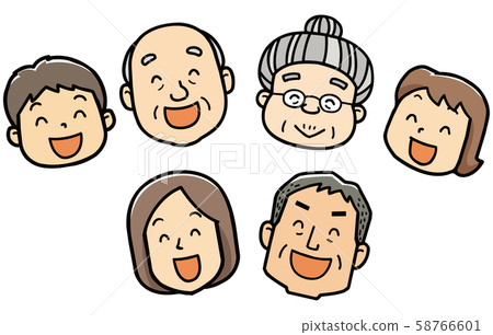 老人|臉|家庭|孫子 58766601