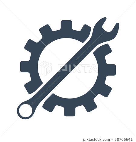 Repair icon. Gear and wrench. Vector - Stock Illustration [58766641 ...