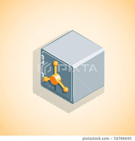 isometric bank safe illustration. 58766695