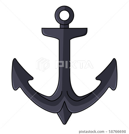 Cartoon Metal Ship Anchor isolated on white Cartoon Metal Ship Anchor isolated on white 58766698