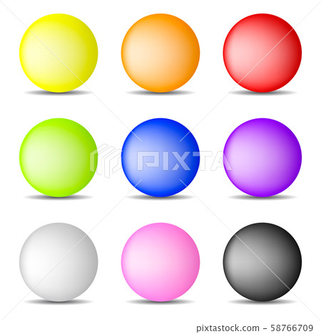Set of Colorful Realistic Spheres Vector - Stock Illustration [58766709 ...
