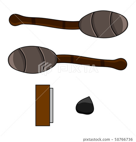 Cartoon Set of Torch and Flint isolated on white 58766736