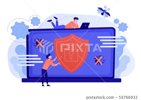 Antivirus software concept vector illustration. - Stock Illustration ...