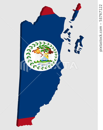 Belize map flag vector 3D - Stock Illustration [58767122] - PIXTA