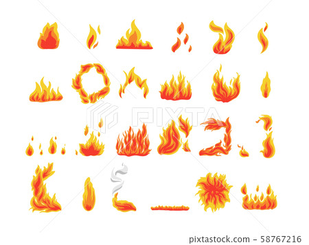 Collection of fire icons, flames symbols, vector Collection of fire icons, flames symbols, vector 58767216