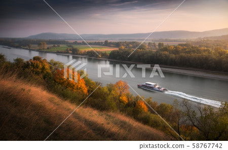 Autumn Landscape with River 58767742