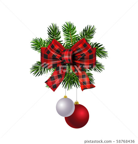 Vector. Christmas decoration: evergreens isolated 58768436