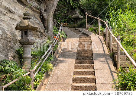 Staircase at the Historic Engakuji Zen Temple in 58769785