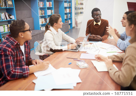 Team Study in Library 58771551