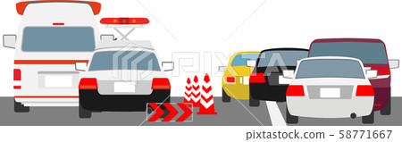 Police car and ambulance behind 4 58771667