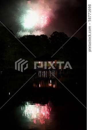 Along with Wakasayama fireworks from the ancient city of Nara Along with Wakasayama fireworks from the ancient city of Nara 58771698