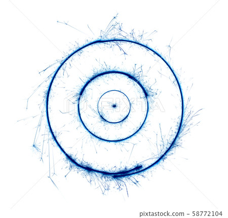 Sparkler concentric circles. Burning bengal fire concentrical round letter o number zero. Isolated on white. Sparkler concentric circles. Burning bengal fire concentrical round letter o number zero. Isolated on white. 58772104