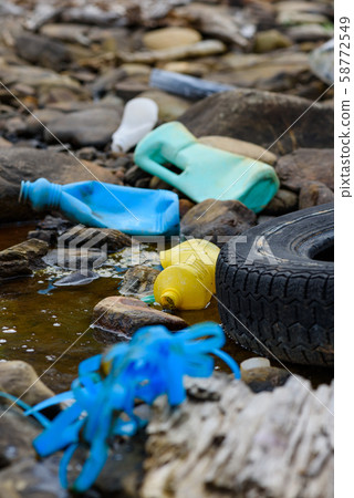 Garbage polltion plastic waste trash ocean and earth contamination. Garbage polltion plastic waste trash ocean and earth contamination. 58772549