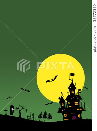 Halloween background material. Castle, bats, grave. Halloween background material. Castle, bats, grave. 58772550