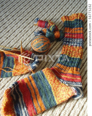 Knitting socks wool 58773282