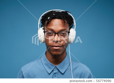 Contemporary African-American Man on Blue Contemporary African-American Man on Blue 58774090