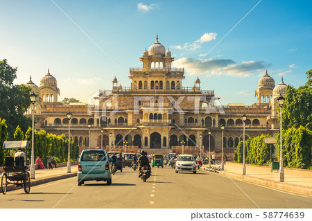 facade of albert hall museum in jaipur, india 58774639