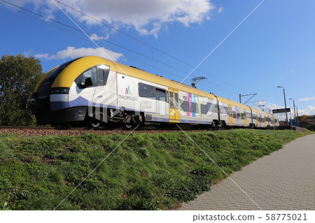 Suburban train Wieliczka Station Poland 58775021