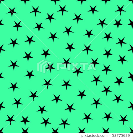 Seamless abstract Star Black pattern on green Seamless abstract Star Black pattern on green 58775629
