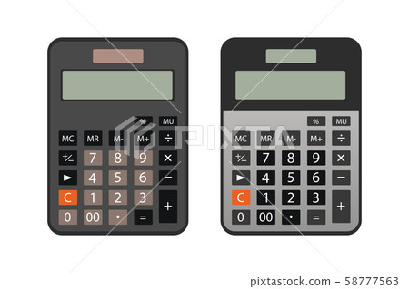 calculator isolated on white background illustration vector,2 different color calculator isolated on white background illustration vector,2 different color 58777563
