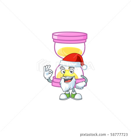 Santa sandglass isolated with on white background. 58777723