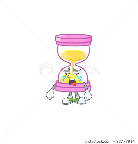 Crying icon sandglass in the cartoon character 58777914