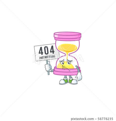 Pouting with bring board cartoon sandglass with character mascot shape. Pouting with bring board cartoon sandglass with character mascot shape. 58778235