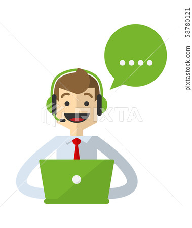 Vector of a customer services do his job Vector of a customer services do his job 58780121