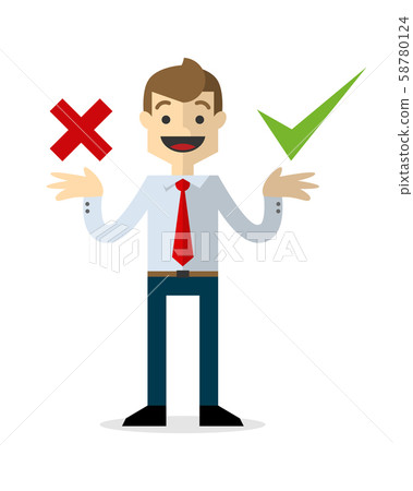 Vector of a businessman making a decision Vector of a businessman making a decision 58780124