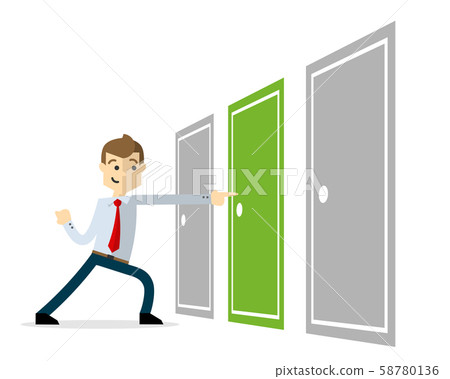 Vector of a businessman with a right solution, Vector of a businessman with a right solution, 58780136